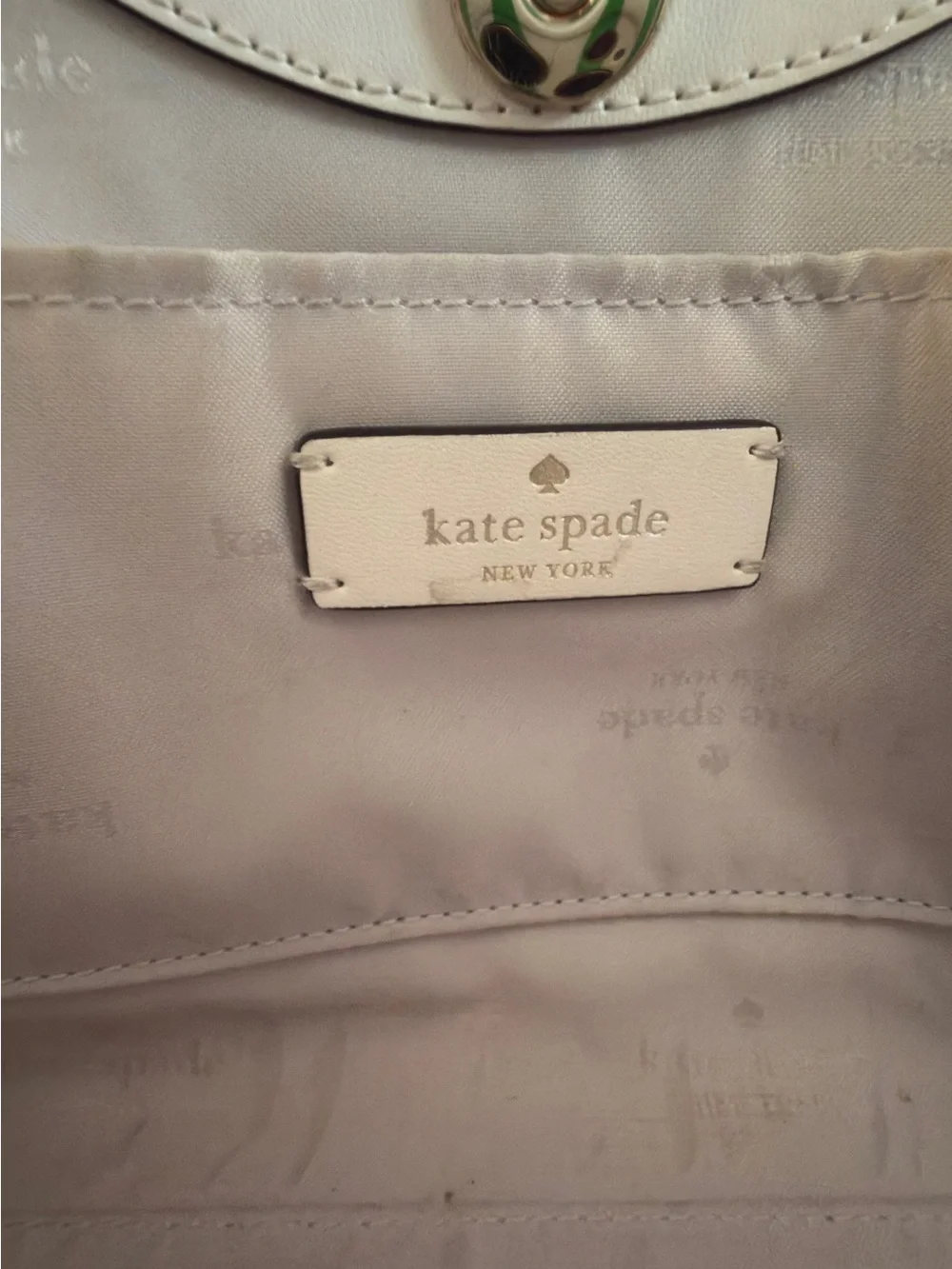 kate spade Nee York Harbor off white  Leather tote with Woven Bamboo Handles